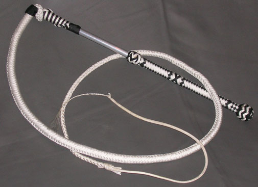 White and Black 5ft nylon stock whip