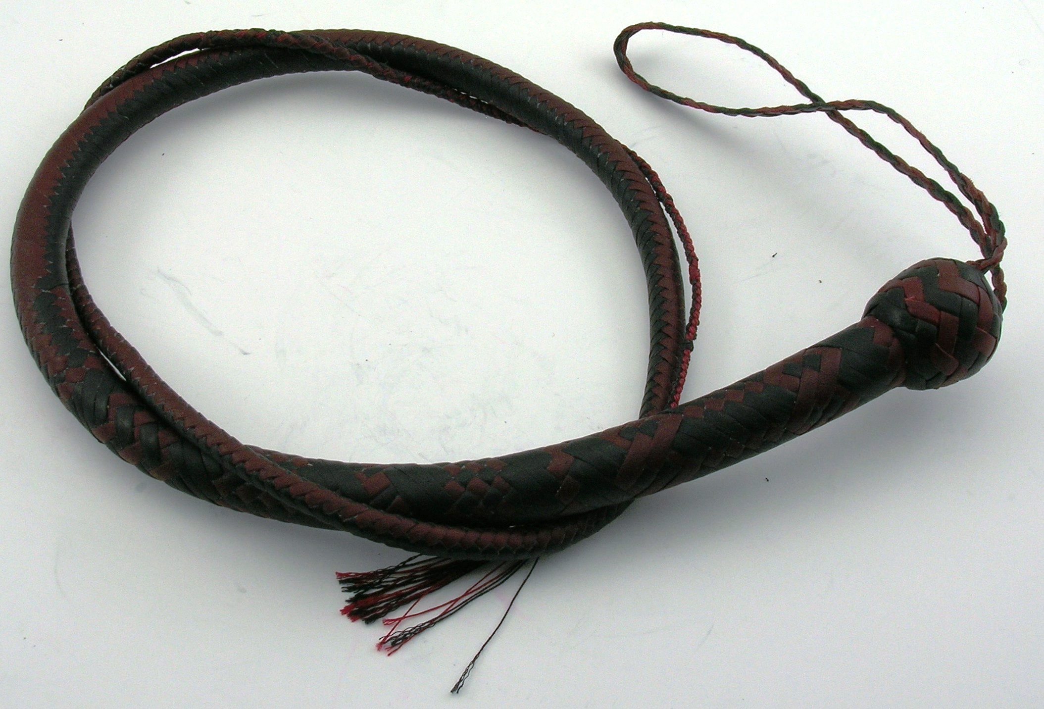 16 Plait Red and Black Signal Whip
