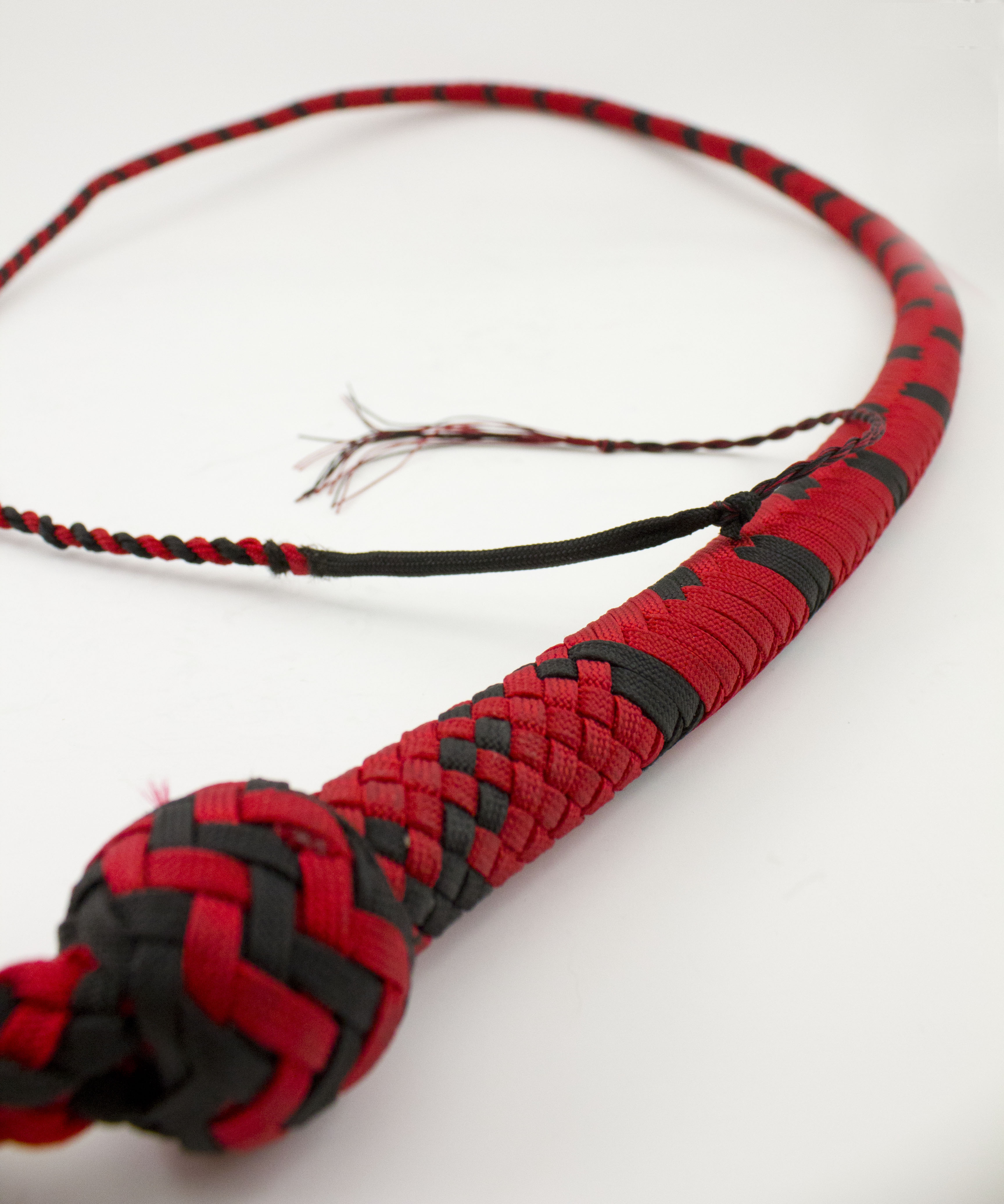 4' Imperial Red and Black Nylon Signal Whip